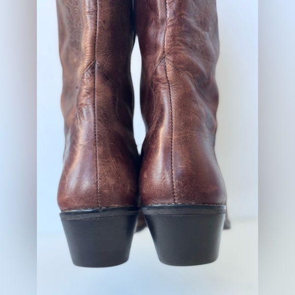 Matisse Wichita Brown Leather Distressed Floral Cowgirl Western Boots Shoes 10 - Picture 9 of 15